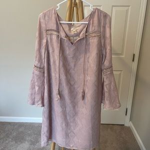 Loft Pink Nude Bell Sleeve Dress
